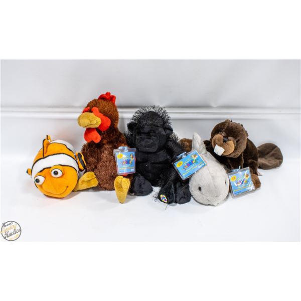5 NEW OLD STOCK WEBKINS STUFFIES WITH ONLINE CODES