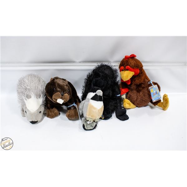5 NEW OLD STOCK WEBKINS STUFFIES WITH ONLINE CODES