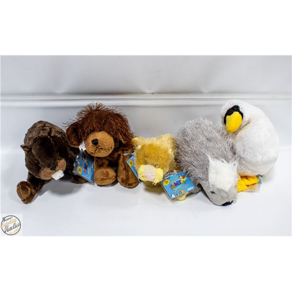 5 NEW OLD STOCK WEBKINS STUFFIES WITH ONLINE CODES
