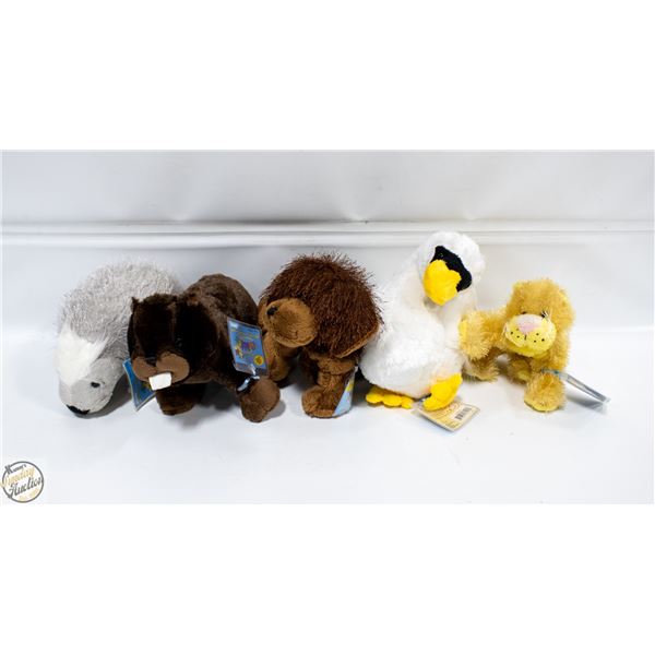 5 NEW OLD STOCK WEBKINS STUFFIES WITH ONLINE CODES