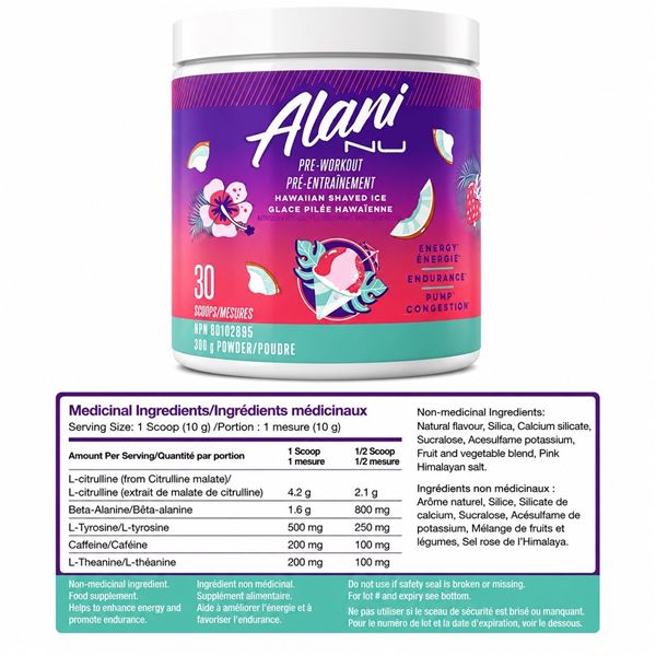 ALANI NU HAWAIIAN SHAVED ICE PRE-WORKOUT 30