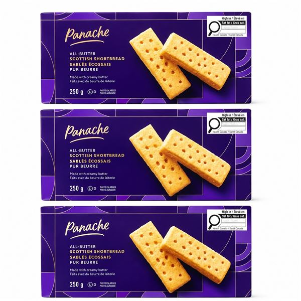 3 PANACHE ALL-BUTTER SHORTBREAD 250G EXP 30/08/26