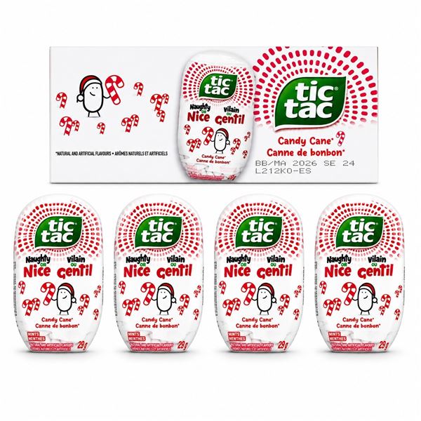 4 TIC TAC NAUGHTY OR NICE CANDY CANE 83G EXP