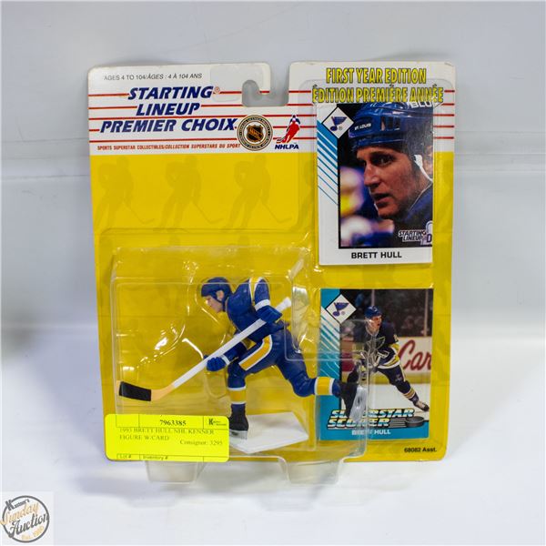 1993 BRETT HULL NHL KENNER FIGURE W/CARD
