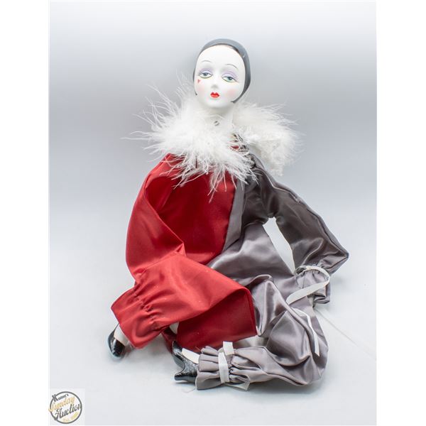 FRENCH PIERROT & PIERTETTE MIME HARLEQUIN DOLL