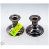 Image 1 : 2 VINTAGE BIRKS EP SILVER CANDLE STICK HOLDERS