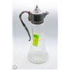 Image 1 : VINTAGE CORNING CARAFE WITH SILVER PLATED HANDLE