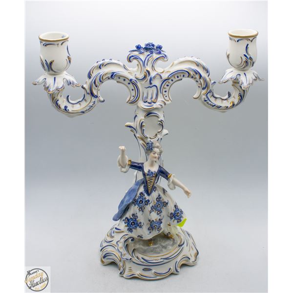 DRESDEN FIGURAL CANDELABRA PORCELAIN FIGURINE