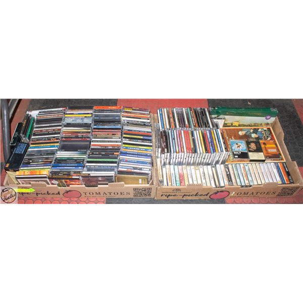 OVER 150 CDS & 35+ CASSETTES & 8TRACKS (2 BOXES)
