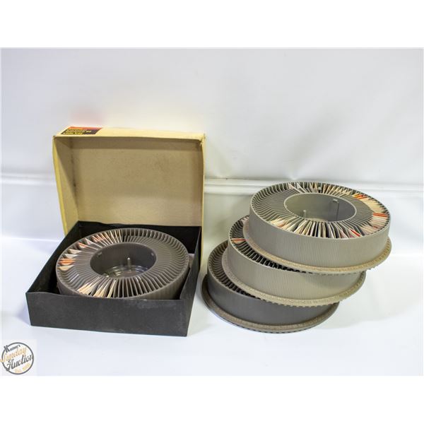 4 KODAK CAROUSEL SLIDE TRAYS.