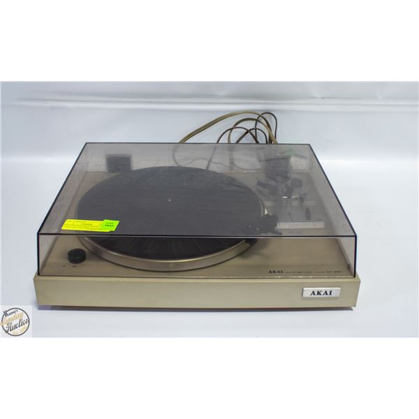 VINTAGE AKAI BELT-DRIVE TURNTABLE RECORD PLAYER