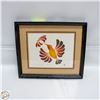 Image 1 : VINTAGE SCREENPRINT TITLED "HUMMINGBIRD AND FLOWE