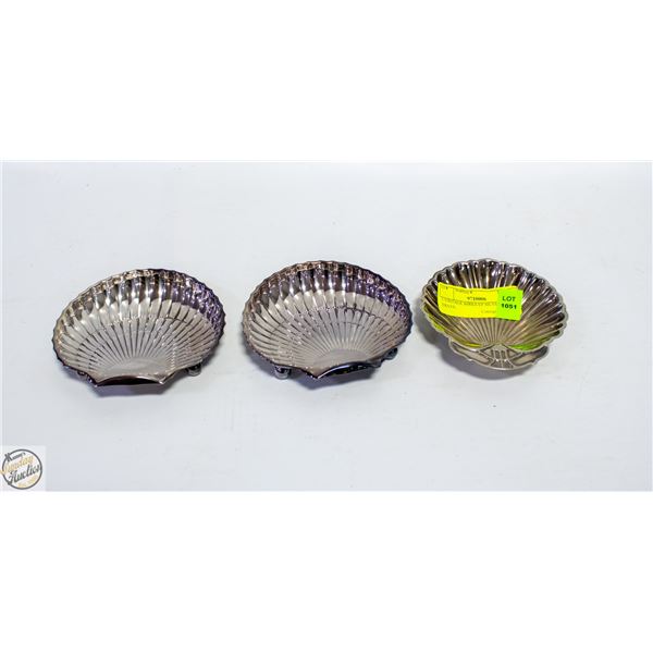 PAIR BIRKS E.P.COPPER CLAM SHELL ASHTRAYS SOLD W/