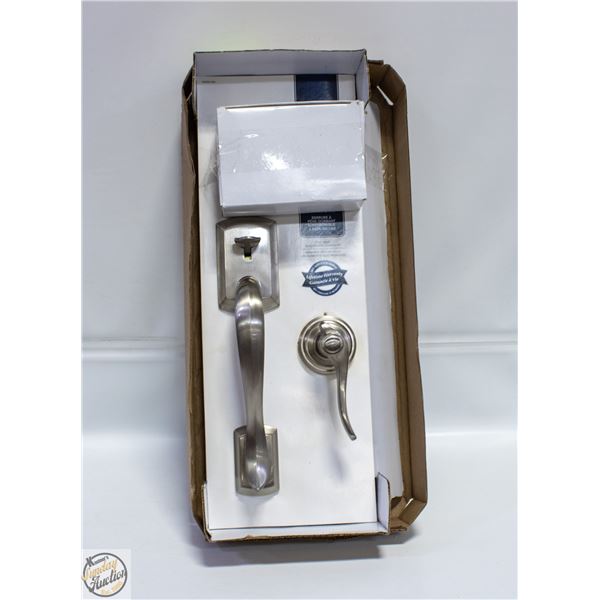 NEW BRUSHED STAINLESS STEEL ENTRY DOOR SET