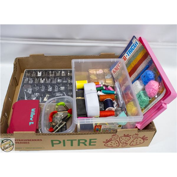 FLAT FULL OF SEWING PRODUCTS INCL. NEW