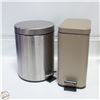 Image 1 : BOX WITH 2 SMALL FOOT PEDDLE GARBAGE CANS