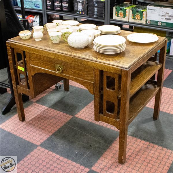 ANTIQUE ARTS & CRAFTS MISSION OAK CRAFTSMAN LIBRAR