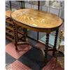 Image 1 : ANTIQUE OVAL CONSOLE TABLE TWISTED BARLEY LEGS