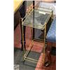 Image 1 : BRASS SIDE TABLE H-24" MISSING BOTTOM GLASS SHELF