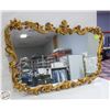 Image 1 : ORNATE GOLD TONE MIRROR 41"X24"