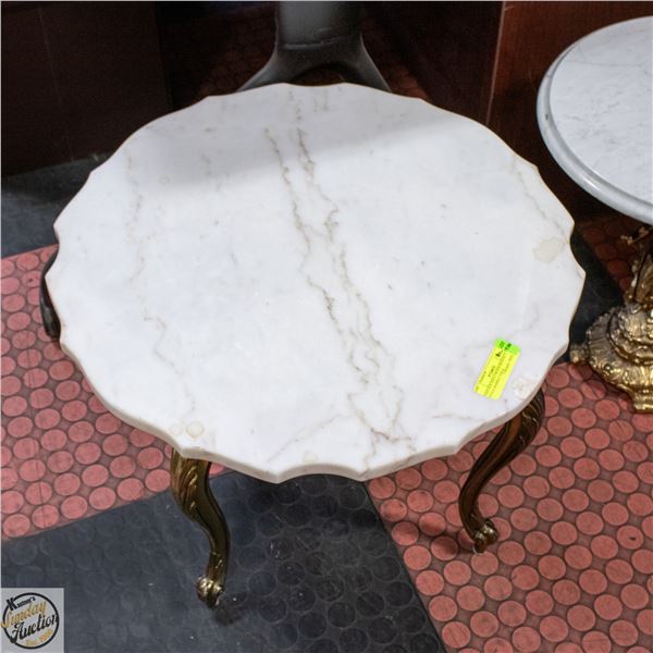 VINTAGE HOLLYWOOD REGENCY STYLE MARBLE TOP &