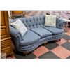 Image 1 : VINTAGE ORNATE STYLE BLUE 2 SEAT SOFA 79"X33"30