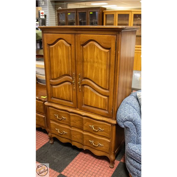 VINTAGE FRENCH STYLE ARMOIRE 2 DOOR CABINET