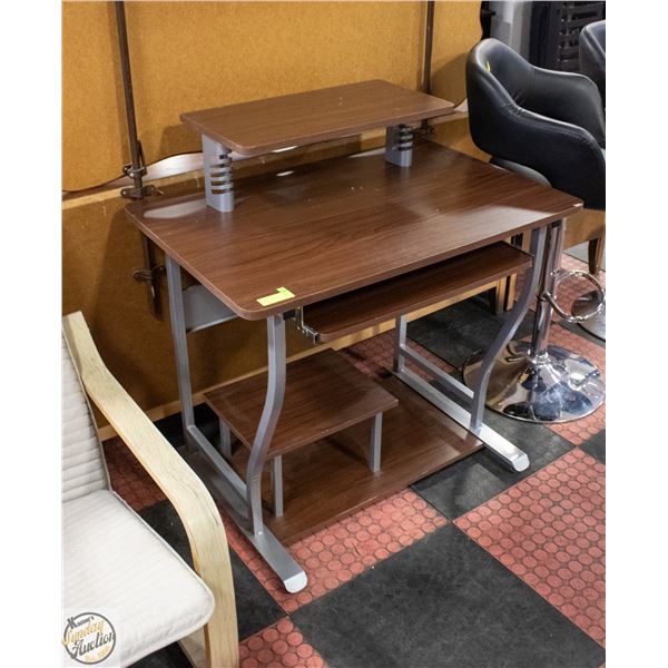 3 TIER COMPUTER DESK ON WHEELS 30"X25"X36"