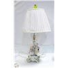 Image 1 : VINTAGE DRESDEN(STAMPED) LAMP PICKING FLOWERS