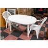 Image 1 : PLASTIC WHITE PATIO TABLE 2 CHAIRS 53"X35"X28"