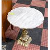 Image 1 : VINTAGE BRASS ORNATE STYLE STAND TABLE WITH MARBLE