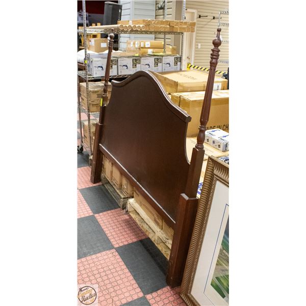 VINTAGE WOOD QUEEN SIZE HEADBOARD