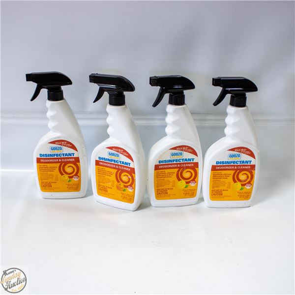 4 LOOSE BOTTLES OF GONZO DISINFECTANT CLEANER