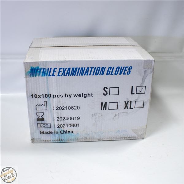 CASE WITH 1000 SZ LARGE NITRILE EXAM GLOVES