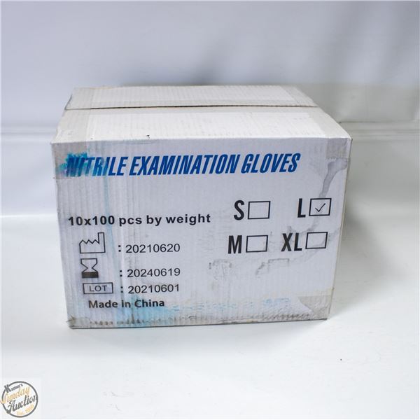 CASE WITH 1000 SZ LARGE NITRILE EXAM GLOVES