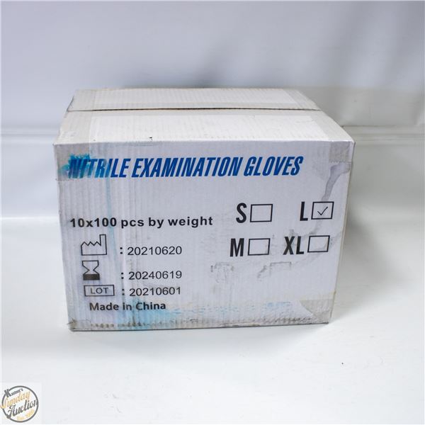 CASE WITH 1000 SZ LARGE NITRILE EXAM GLOVES
