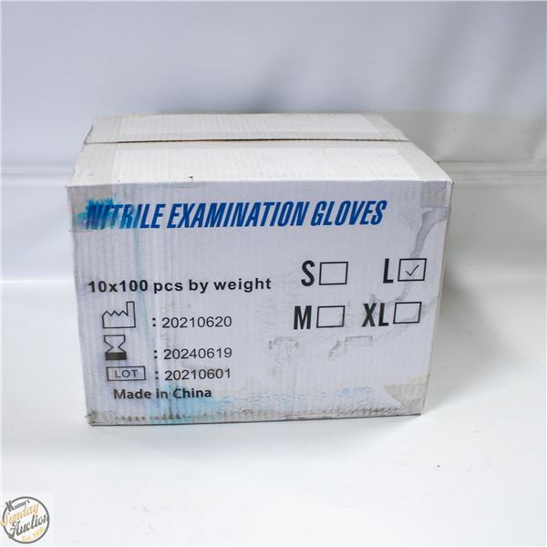 CASE WITH 1000 SZ LARGE NITRILE EXAM GLOVES