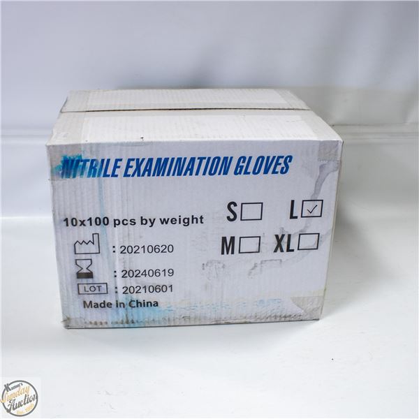 CASE WITH 1000 SZ LARGE NITRILE EXAM GLOVES