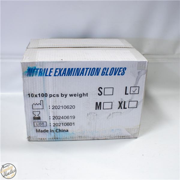 CASE WITH 1000 SZ LARGE NITRILE EXAM GLOVES