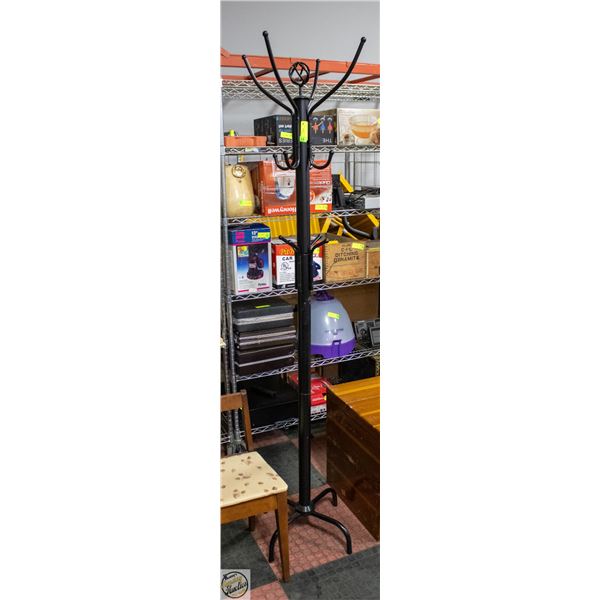 BLACK COAT RACK 77" TALL