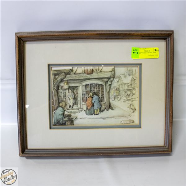 FRAMED VINTAGE PAPER TOLE PRINT