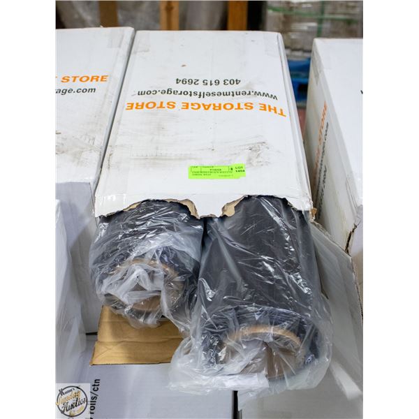 CASE WITH 4 BLACK ROLLS OF SHRINK WRAP