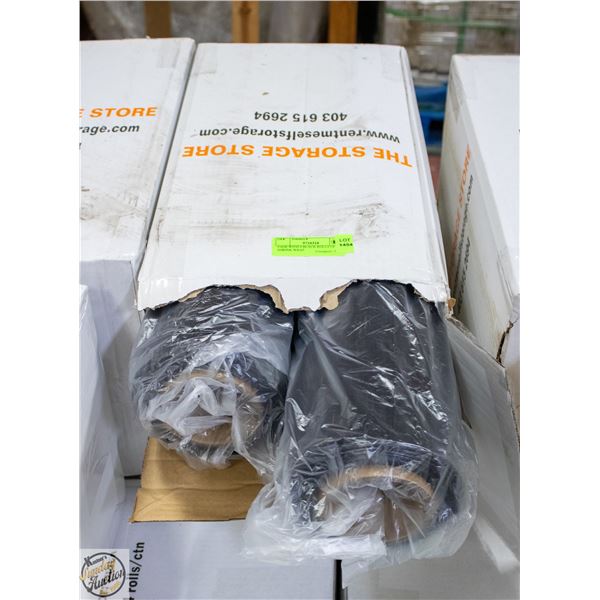 CASE WITH 4 BLACK ROLLS OF SHRINK WRAP