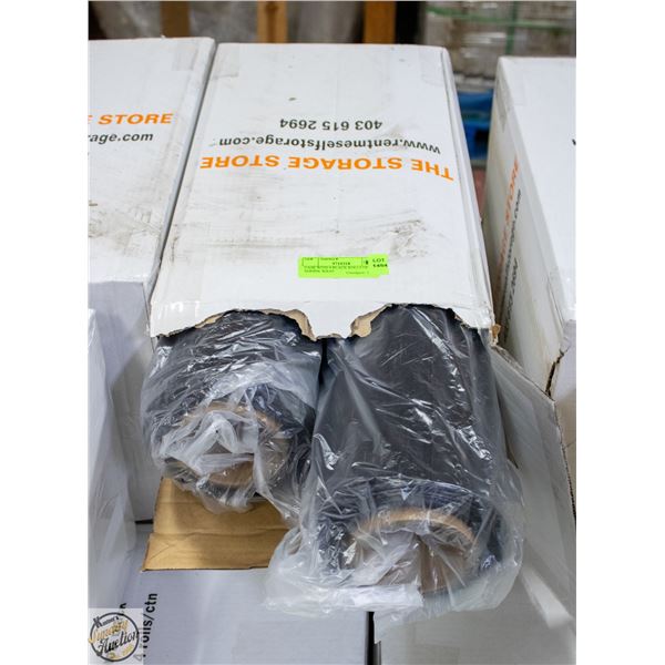 CASE WITH 4 BLACK ROLLS OF SHRINK WRAP