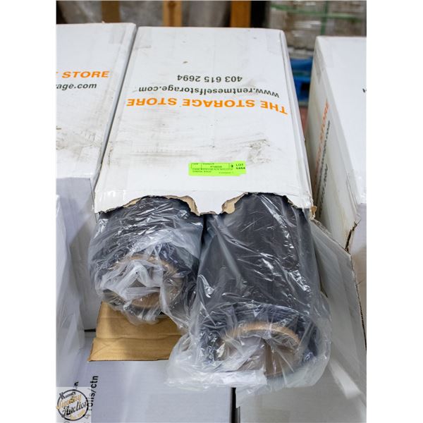 CASE WITH 4 BLACK ROLLS OF SHRINK WRAP