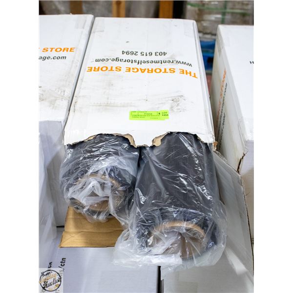 CASE WITH 4 BLACK ROLLS OF SHRINK WRAP