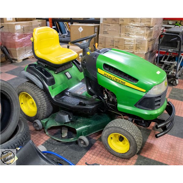 JOHN DEERE LA140 RIDE ON LAWN MOWER (MISSING GUARD