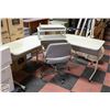 Image 1 : GREY OFFICE CHAIR+CORNER DESK H-29.5" W-63" L-63"