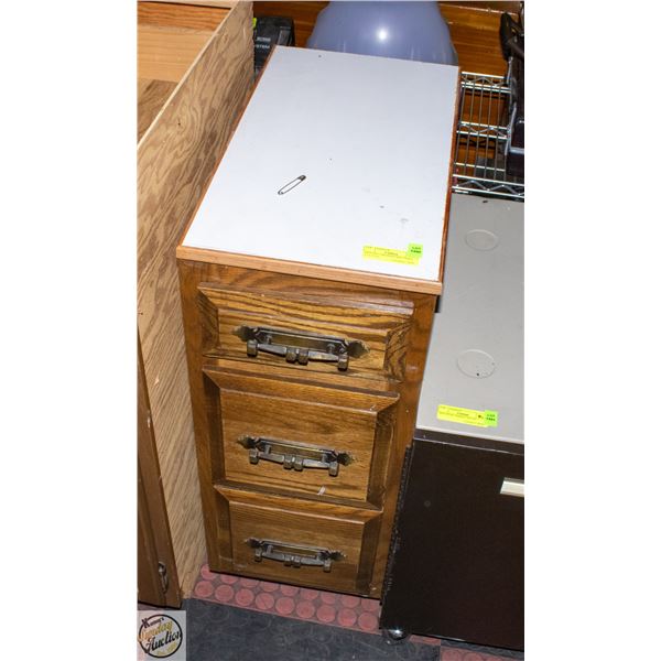 VINTAGE 3 DRAWER SIDE TABLE 32"X22"X12"