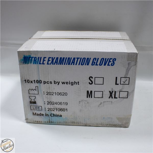 CASE WITH 1000 SZ LARGE NITRILE EXAM GLOVES